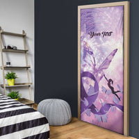 Personalized Polynesian Lupus Awareness Door Cover Butterfly Hologram Lupus Warrior