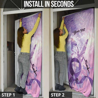 Personalized Polynesian Lupus Awareness Door Cover Butterfly Hologram Lupus Warrior
