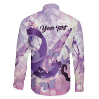 Personalized Polynesian Lupus Awareness Family Matching Mermaid Dress and Hawaiian Shirt Butterfly Hologram Lupus Warrior
