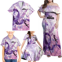 Personalized Polynesian Lupus Awareness Family Matching Off Shoulder Maxi Dress and Hawaiian Shirt Butterfly Hologram Lupus Warrior