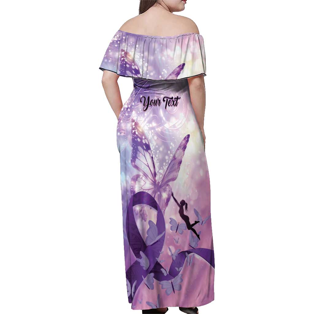 Personalized Polynesian Lupus Awareness Family Matching Off Shoulder Maxi Dress and Hawaiian Shirt Butterfly Hologram Lupus Warrior
