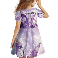 Personalized Polynesian Lupus Awareness Family Matching Short Sleeve Bodycon Dress and Hawaiian Shirt Butterfly Hologram Lupus Warrior