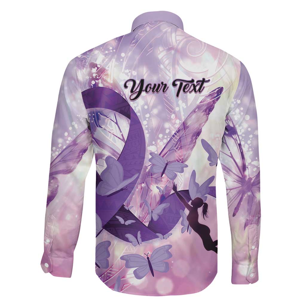 Personalized Polynesian Lupus Awareness Family Matching Tank Maxi Dress and Hawaiian Shirt Butterfly Hologram Lupus Warrior