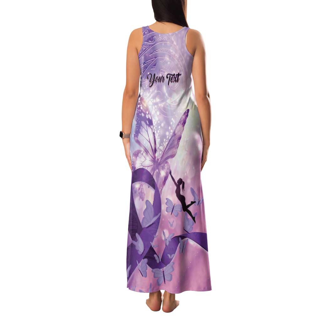 Personalized Polynesian Lupus Awareness Family Matching Tank Maxi Dress and Hawaiian Shirt Butterfly Hologram Lupus Warrior