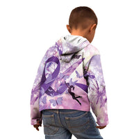 Personalized Polynesian Lupus Awareness Kid Hoodie Butterfly Hologram Lupus Warrior