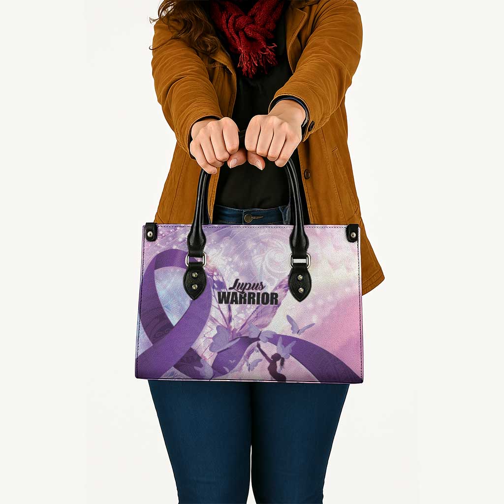 Polynesian Lupus Awareness Leather Bag Butterfly Hologram Lupus Warrior LT01 - Polynesian Pride