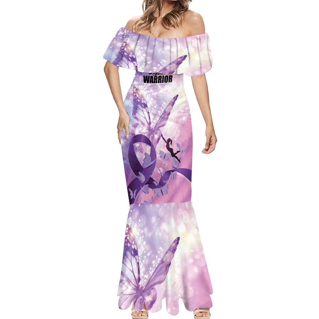 Personalized Polynesian Lupus Awareness Mermaid Dress Butterfly Hologram Lupus Warrior LT01 - Polynesian Pride