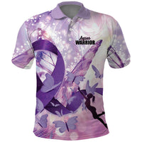Personalized Polynesian Lupus Awareness Polo Shirt Butterfly Hologram Lupus Warrior LT01 Purple - Polynesian Pride