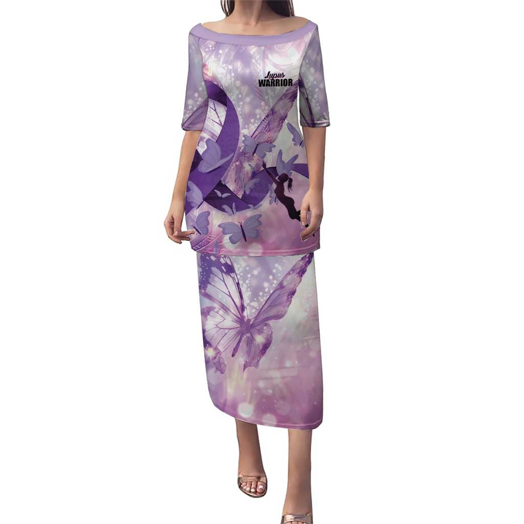 Personalized Polynesian Lupus Awareness Puletasi Butterfly Hologram Lupus Warrior