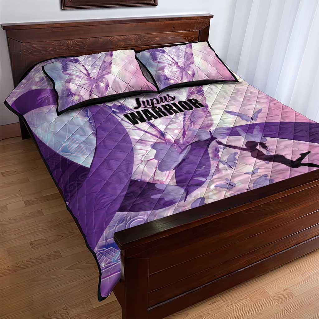 Polynesian Lupus Awareness Quilt Bed Set Butterfly Hologram Lupus Warrior LT01 - Polynesian Pride