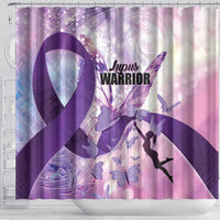 Polynesian Lupus Awareness Shower Curtain Butterfly Hologram Lupus Warrior LT01 - Polynesian Pride