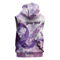 Personalized Polynesian Lupus Awareness Sleeveless Hoodie Butterfly Hologram Lupus Warrior