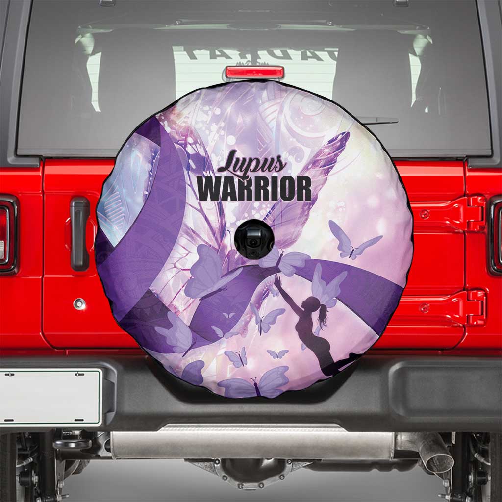 Polynesian Lupus Awareness Spare Tire Cover Butterfly Hologram Lupus Warrior