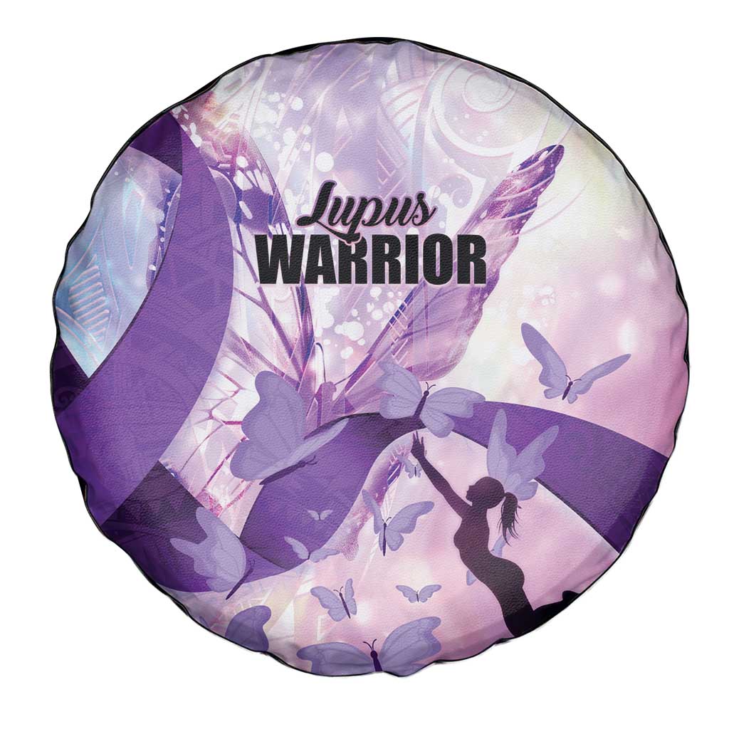 Polynesian Lupus Awareness Spare Tire Cover Butterfly Hologram Lupus Warrior
