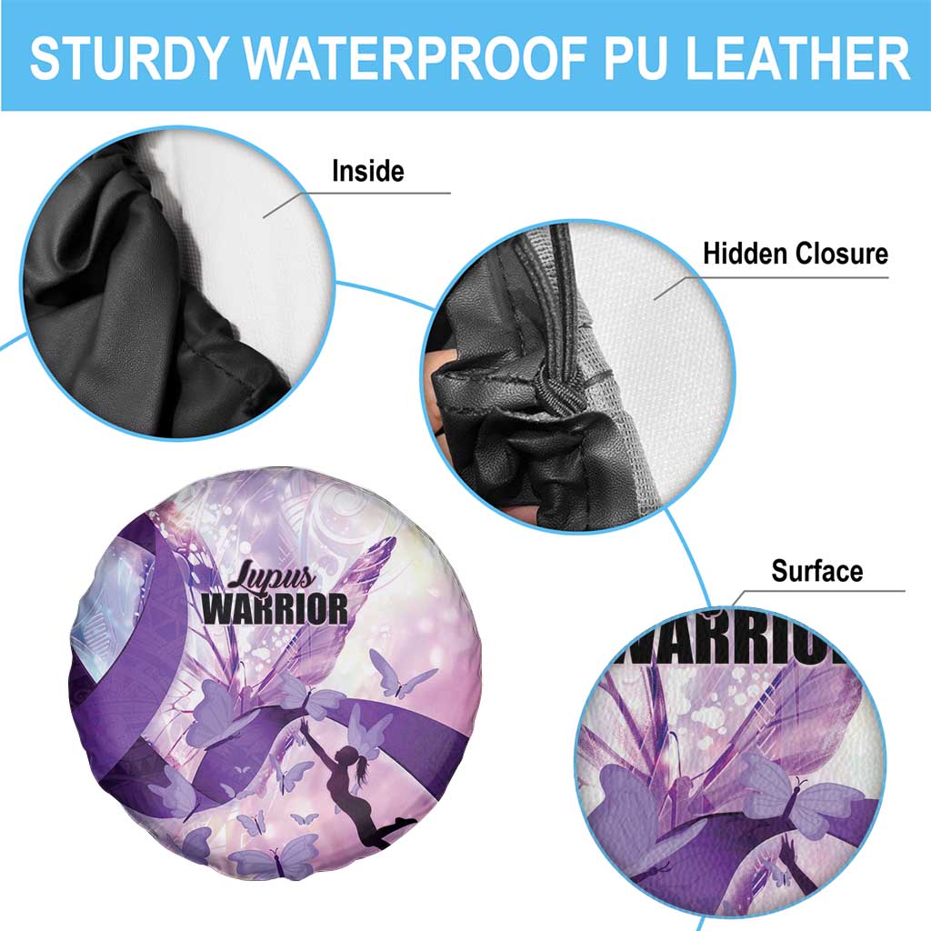 Polynesian Lupus Awareness Spare Tire Cover Butterfly Hologram Lupus Warrior