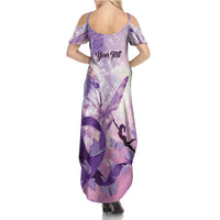 Personalized Polynesian Lupus Awareness Summer Maxi Dress Butterfly Hologram Lupus Warrior