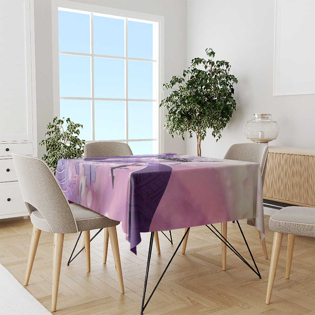 Polynesian Lupus Awareness Tablecloth Butterfly Hologram Lupus Warrior LT01 - Polynesian Pride