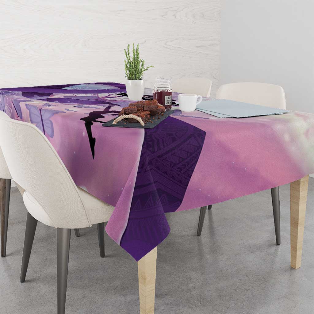 Polynesian Lupus Awareness Tablecloth Butterfly Hologram Lupus Warrior LT01 - Polynesian Pride