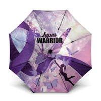 Polynesian Lupus Awareness Umbrella Butterfly Hologram Lupus Warrior