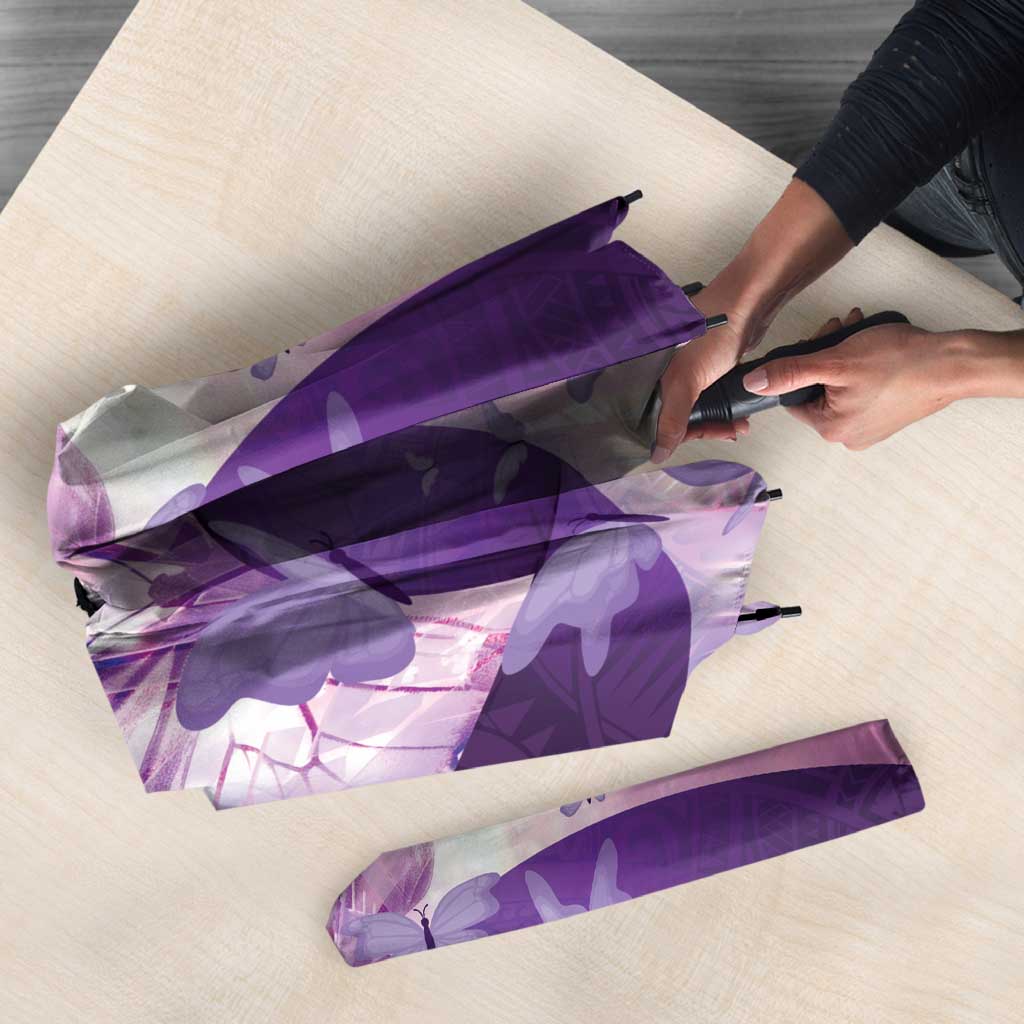 Polynesian Lupus Awareness Umbrella Butterfly Hologram Lupus Warrior