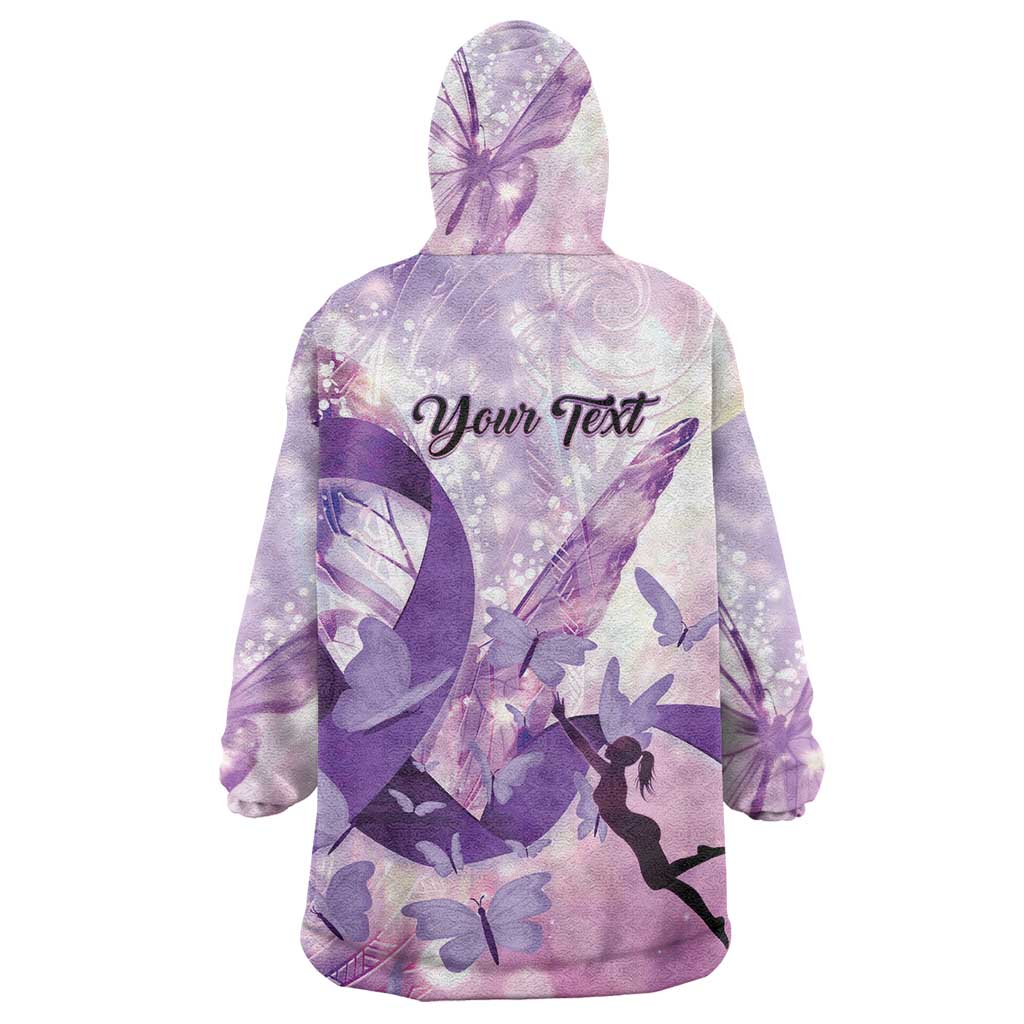 Personalized Polynesian Lupus Awareness Wearable Blanket Hoodie Butterfly Hologram Lupus Warrior