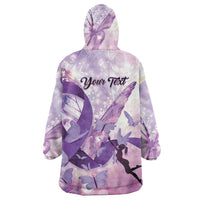 Personalized Polynesian Lupus Awareness Wearable Blanket Hoodie Butterfly Hologram Lupus Warrior