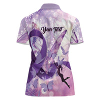 Personalized Polynesian Lupus Awareness Women Polo Shirt Butterfly Hologram Lupus Warrior LT01 - Polynesian Pride
