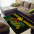 Hawaii Kakau Hammerhead Shark Area Rug Neon Plumeria Pattern