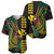 Hawaii Kakau Hammerhead Shark Baseball Jersey Neon Plumeria Pattern