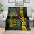 Hawaii Kakau Hammerhead Shark Blanket Neon Plumeria Pattern