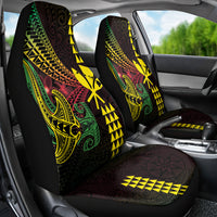 Hawaii Kakau Hammerhead Shark Car Seat Cover Neon Plumeria Pattern