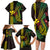 Hawaii Kakau Hammerhead Shark Family Matching Long Sleeve Bodycon Dress and Hawaiian Shirt Neon Plumeria Pattern