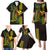 Hawaii Kakau Hammerhead Shark Family Matching Puletasi and Hawaiian Shirt Neon Plumeria Pattern