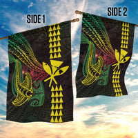Hawaii Kakau Hammerhead Shark Garden Flag Neon Plumeria Pattern LT01 - Polynesian Pride
