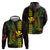 Hawaii Kakau Hammerhead Shark Hoodie Neon Plumeria Pattern