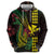 Hawaii Kakau Hammerhead Shark Hoodie Neon Plumeria Pattern