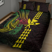 Hawaii Kakau Hammerhead Shark Quilt Bed Set Neon Plumeria Pattern LT01 - Polynesian Pride