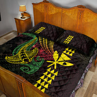 Hawaii Kakau Hammerhead Shark Quilt Bed Set Neon Plumeria Pattern LT01 - Polynesian Pride