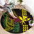 Hawaii Kakau Hammerhead Shark Round Carpet Neon Plumeria Pattern