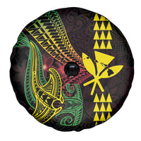 Hawaii Kakau Hammerhead Shark Spare Tire Cover Neon Plumeria Pattern LT01 - Polynesian Pride