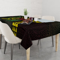 Hawaii Kakau Hammerhead Shark Tablecloth Neon Plumeria Pattern LT01 - Polynesian Pride