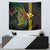 Hawaii Kakau Hammerhead Shark Tapestry Neon Plumeria Pattern