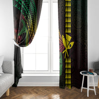 Hawaii Kakau Hammerhead Shark Window Curtain Neon Plumeria Pattern LT01 - Polynesian Pride