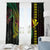 Hawaii Kakau Hammerhead Shark Window Curtain Neon Plumeria Pattern