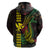 Hawaii Kakau Hammerhead Shark Zip Hoodie Neon Plumeria Pattern
