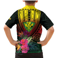 Hawaii Kanaka Maoli Flag Day Family Matching Mermaid Dress and Hawaiian Shirt Tropical Flowers