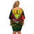 Hawaii Kanaka Maoli Flag Day Family Matching Off Shoulder Short Dress and Hawaiian Shirt Tropical Flowers