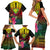 Hawaii Kanaka Maoli Flag Day Family Matching Short Sleeve Bodycon Dress and Hawaiian Shirt Tropical Flowers