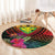 Hawaii Kanaka Maoli Flag Day Round Carpet Tropical Flowers