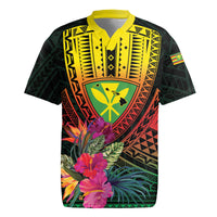 Hawaii Kanaka Maoli Flag Day Rugby Jersey Tropical Flowers